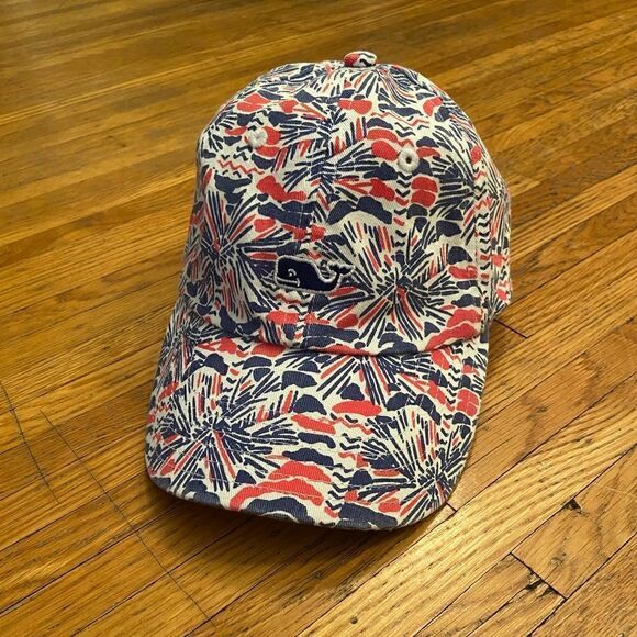 Vineyard Vines Blue/White/Pink Palm Tree Adjustable Women’s Baseball Cap - Picture 1 of 4